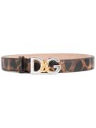 Dolce & Gabbana Leopard Print Belt - Brown