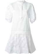 See By Chloé Embroidered Mesh Panel Shirt Dress