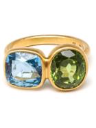 Marie Helene De Taillac Aquamarine And Peridot Princess Duet Ring