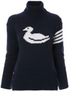 Thom Browne Duck Intarsia Cashmere Pullover - Blue