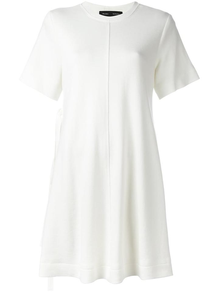 Proenza Schouler Flared T-shirt Dress, Women's, Size: 2, Nude/neutrals, Cotton/nylon/viscose/wool
