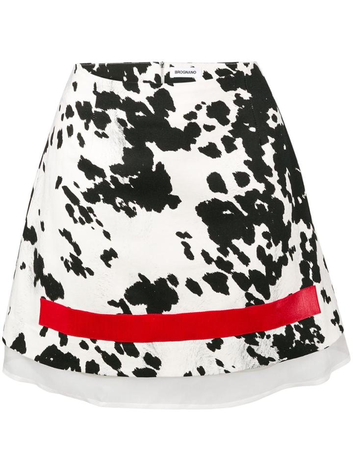 Brognano Zebra Print Mini Skirt - White