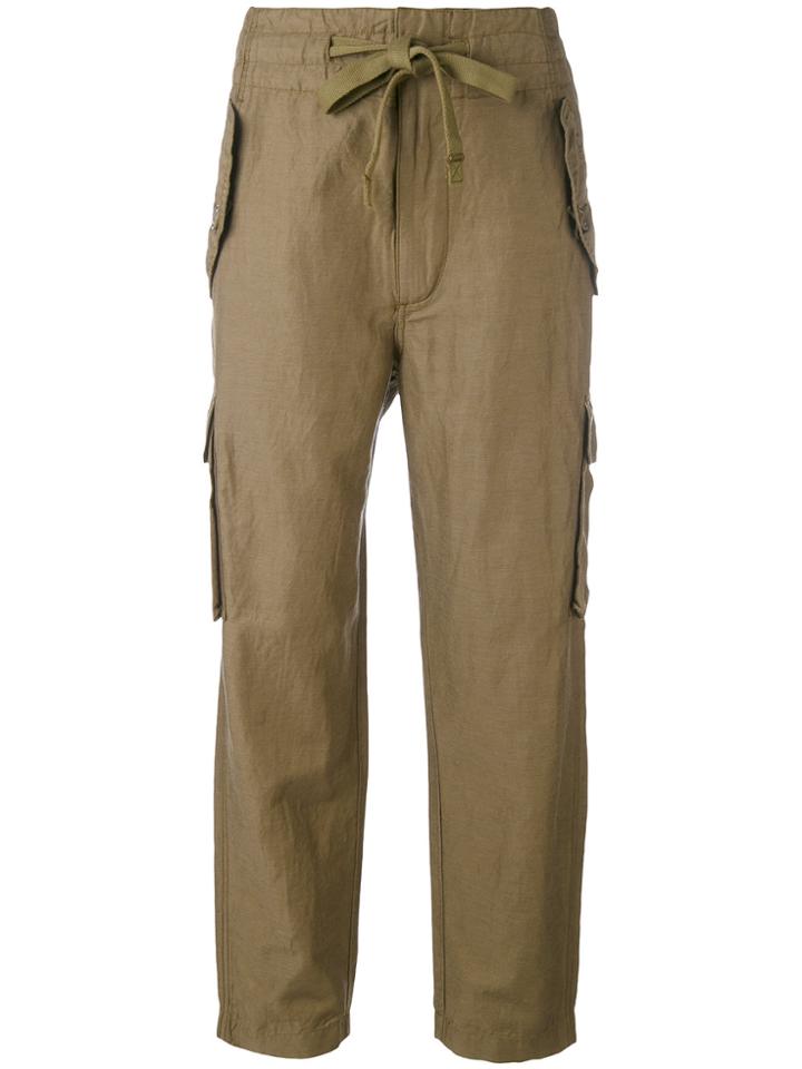 Vince Tie-waist Cropped Trousers - Green