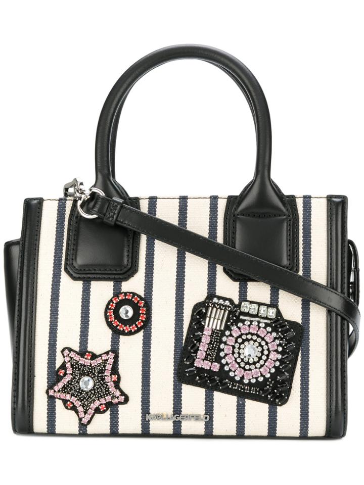 Karl Lagerfeld Klassik Sparkle Mini Tote - Black