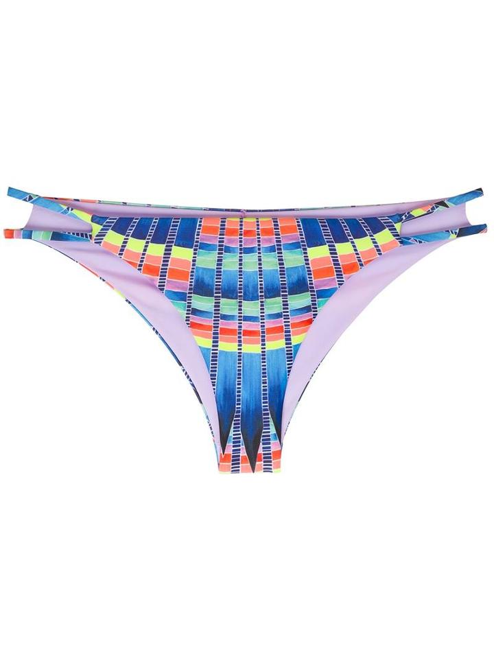 Mara Hoffman Basket Weave Print Bikini, Women's, Size: Small, Blue, Nylon/spandex/elastane