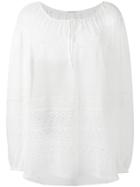 Saint Laurent Broderie Anglaise Gypsy Blouse - White