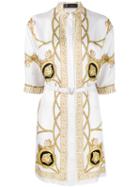 Versace - Medusa Belted Coat - Women - Silk - 40, White, Silk