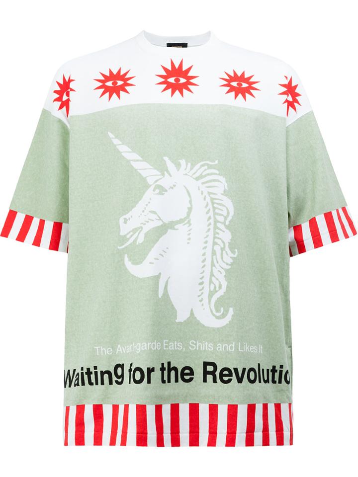 Undercover Boxy Abstract Print T-shirt - Green