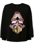 Manish Arora Unicorn Appliquéd Sweatshirt - Black