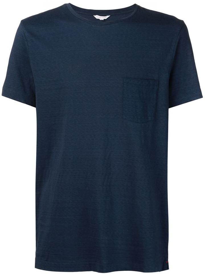 Orlebar Brown Front Pocket T-shirt, Men's, Size: Large, Blue, Cotton