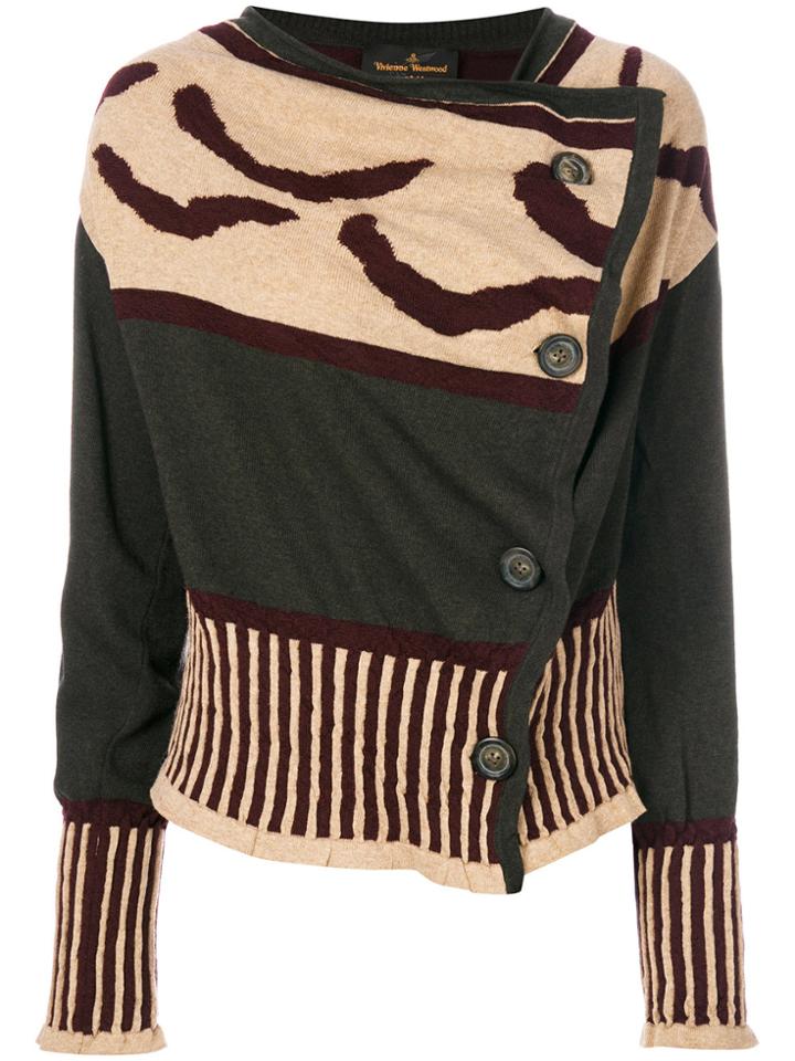 Vivienne Westwood Anglomania Concordia Asymmetric Cardigan - Nude &