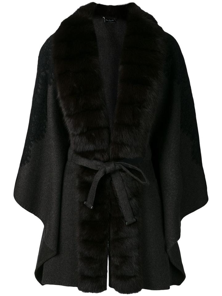Guy Laroche Belted Cape - Grey