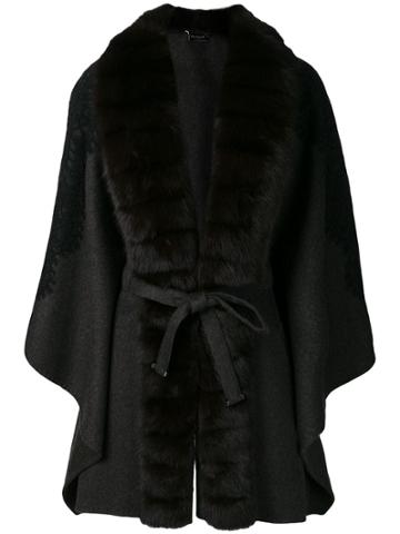 Guy Laroche Belted Cape - Grey