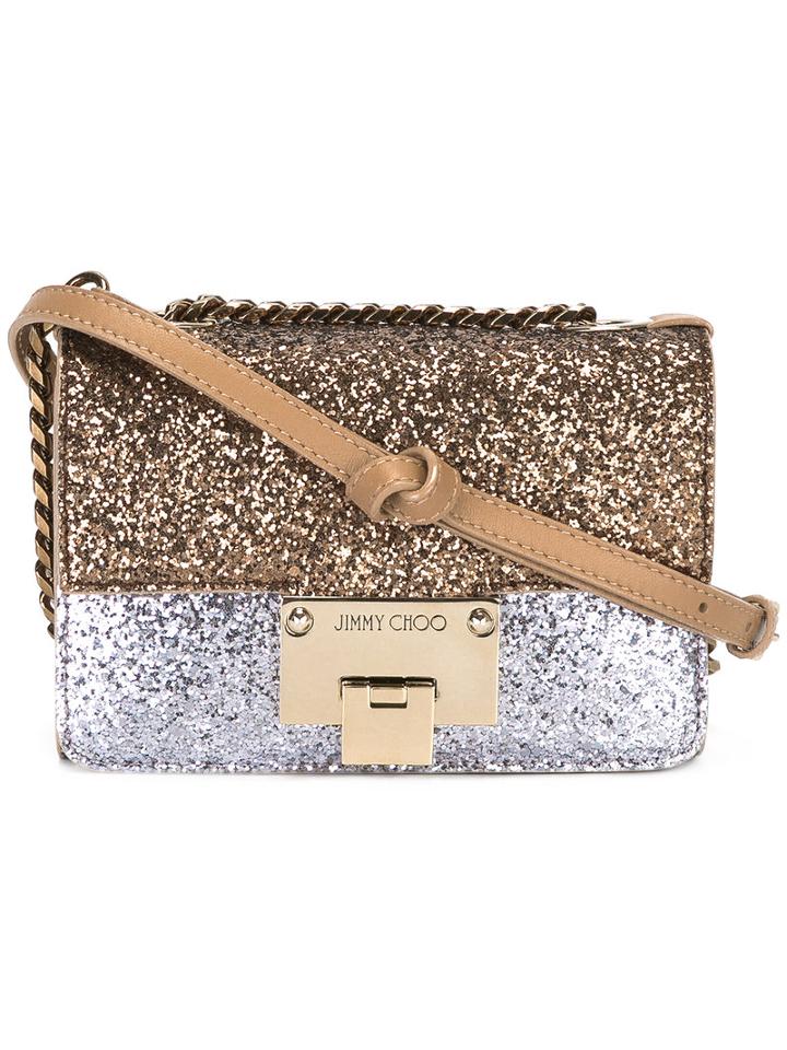 Jimmy Choo Sparkle-effect Crossbody Bag, Women's, Calf Leather/polyester