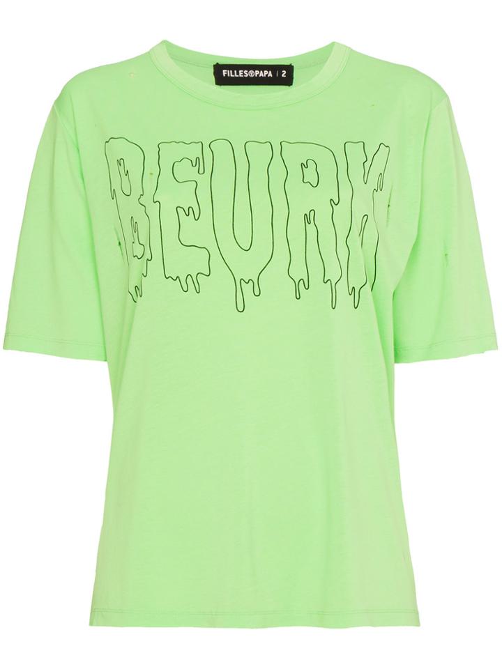 Filles A Papa Printed Cotton T Shirt - Green