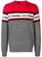Love Moschino Logo Intarsia Jumper - Red