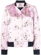 Kenzo Floral Print Bomber Jacket - Pink & Purple