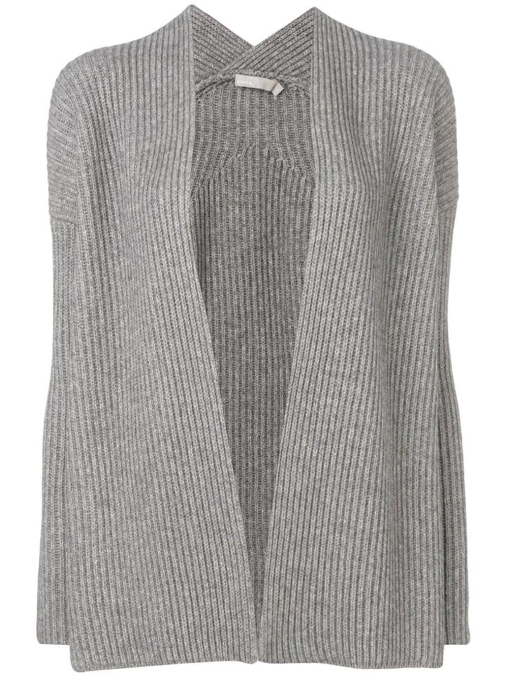 Vince Ribbed Knit Cardigan - Grey