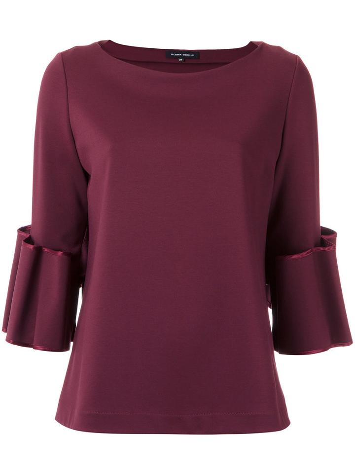 Gloria Coelho - Ruffled Cuffs Blouse - Women - Elastodiene/polyester/viscose - P, Red, Elastodiene/polyester/viscose