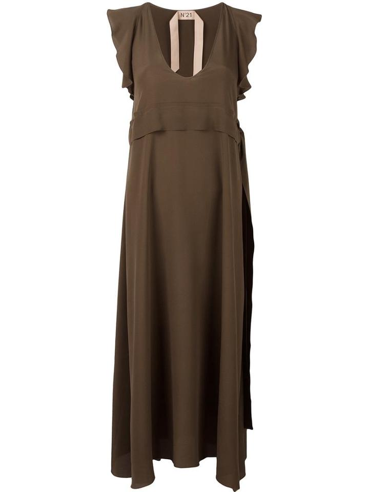 No21 Maxi Dress, Women's, Size: 40, Brown, Acetate/silk