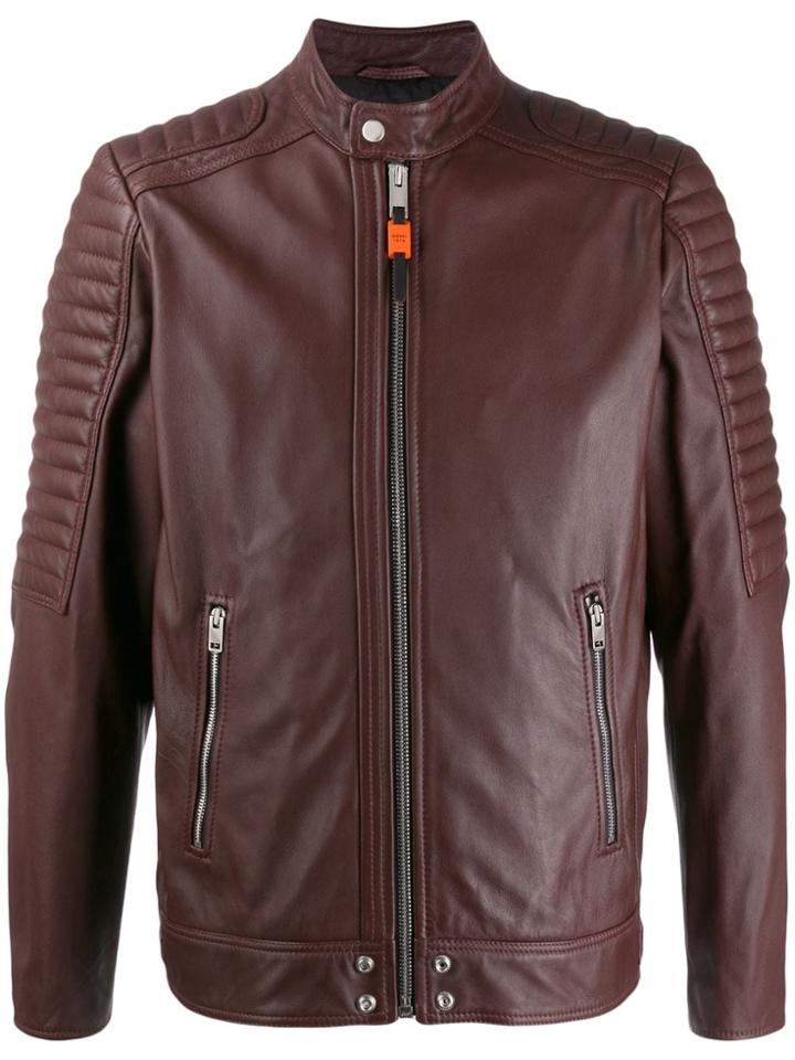 Diesel Panelled Biker Jacket - Red