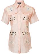 Rochas Embroidered Dragonfly Shirt - Pink