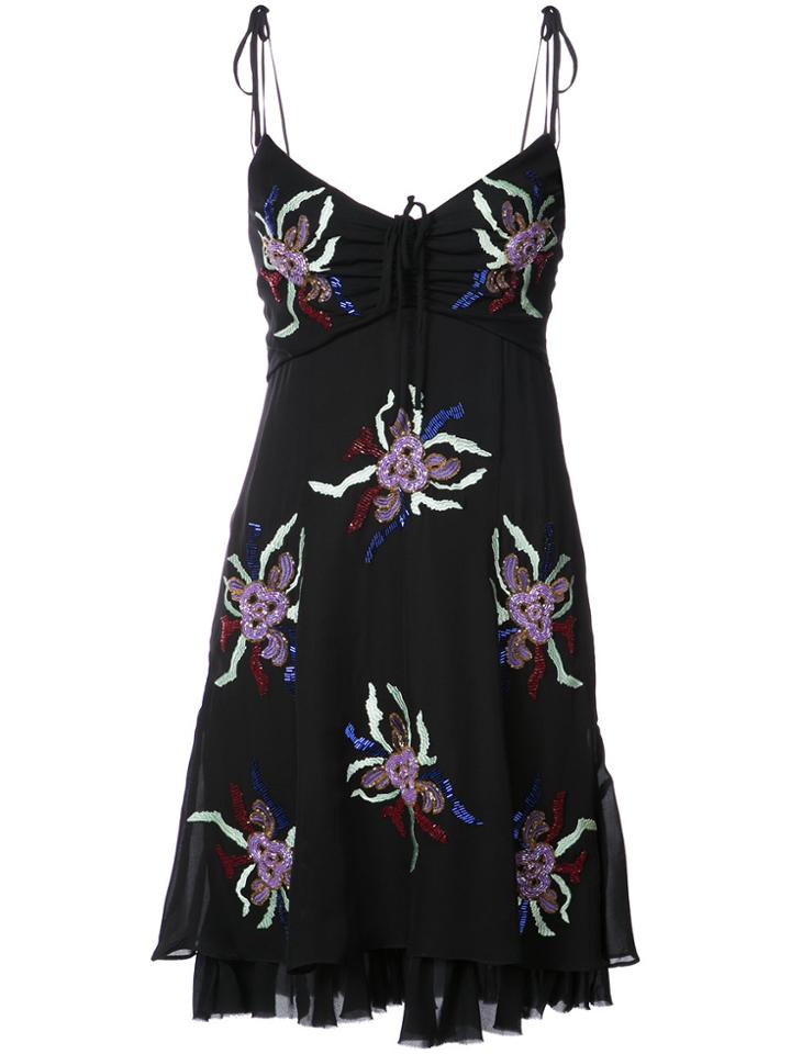 Cinq A Sept Sequin Embroidery Mini Dress - Black