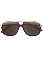 Gucci Eyewear Tortoiseshell Rectangular-frame Metal Sunglasses - Brown