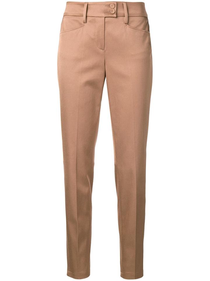 Luisa Cerano Slim Tailored Trousers - Nude & Neutrals