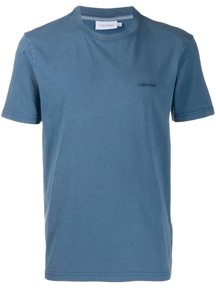 Calvin Klein Round Neck T-shirts - Blue