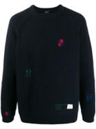 Ps Paul Smith Multi-patch Knit Sweater - Blue