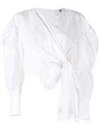 Msgm Longsleeved Wrap Shirt - White