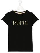 Emilio Pucci Junior Teen Logo Print T-shirt - Black