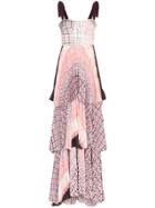 Silvia Tcherassi Daria Tiered Checked Tiered Maxi Dress - Purple