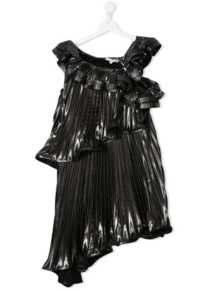 Givenchy Kids Ruffle Pleated Dress - Grey