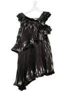 Givenchy Kids Ruffle Pleated Dress - Grey