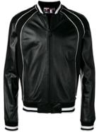 Plein Sport Leather Bomber Jacket - Black