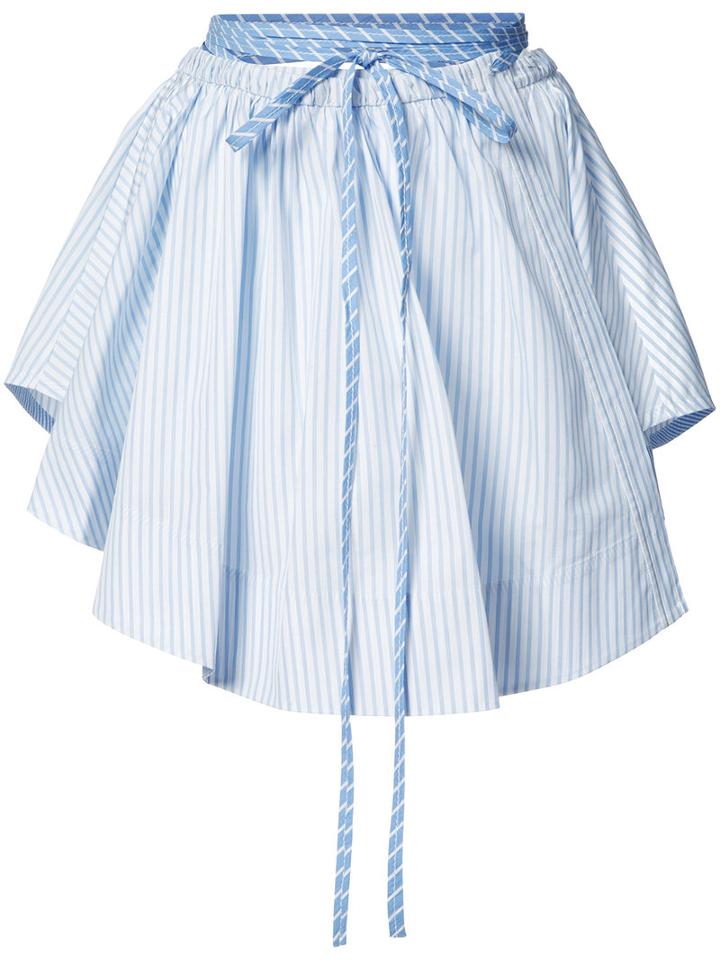 Alexander Wang Pleated Stripe Skirt, Women's, Size: 4, Blue, Cotton