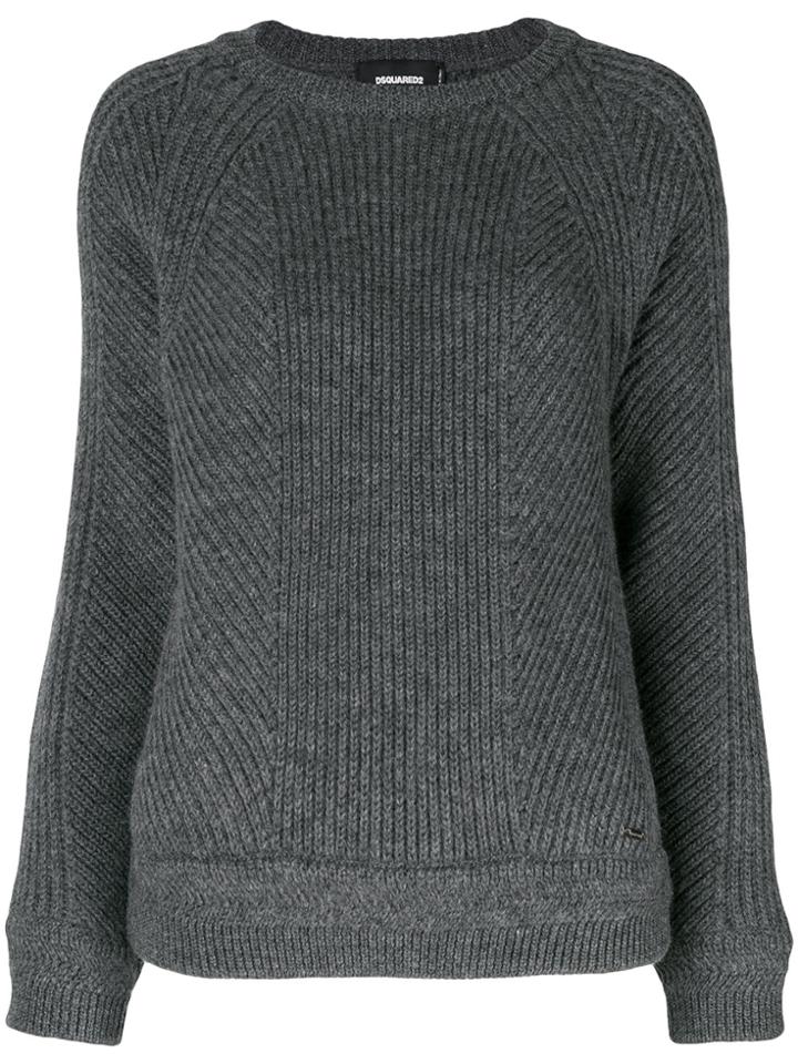 Dsquared2 Ribbed Crew Neck Sweater - Grey