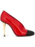 Lanvin Bicolour Stiletto Pumps, Women's, Size: 40, Red, Leather