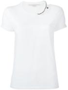 Stella Mccartney Falabella Neckline Chain T-shirt, Women's, Size: 40, White, Cotton/metallic Fibre