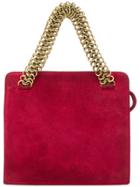Prada Vintage Square Chain Tote - Red