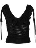 Philosophy Di Lorenzo Serafini Knitted Ruffled Top - Black