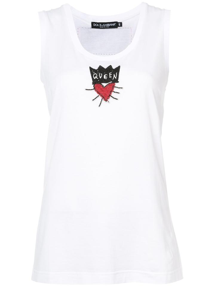 Dolce & Gabbana Queen Tank Top - White