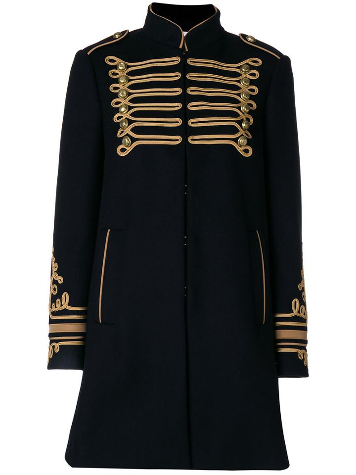 Red Valentino - Military Coat - Women - Cotton/polyamide/polyester/wool - 40, Black, Cotton/polyamide/polyester/wool