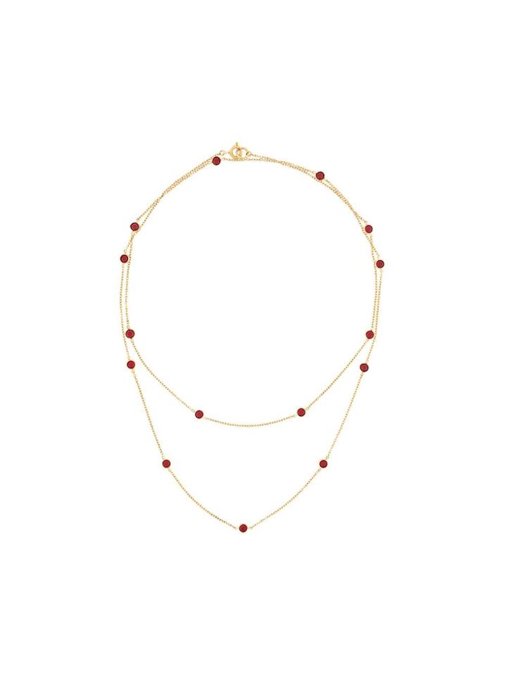 Susan Caplan Vintage Swarovski Ruby Crystal Necklace - Metallic