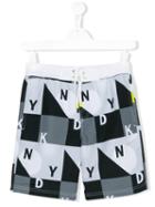 Dkny Kids - Logo Print Swim Shorts - Kids - Polyester - 16 Yrs, White