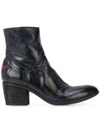 Fauzian Jeunesse Mid Ankle Leather Boot With Red Star Detail - Black