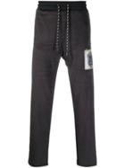 Roberto Cavalli Patch Detail Cropped Track Pants - Black