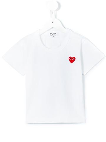 Comme Des Garçons Play Kids Heart Logo T-shirt, Boy's, Size: 6 Yrs, White